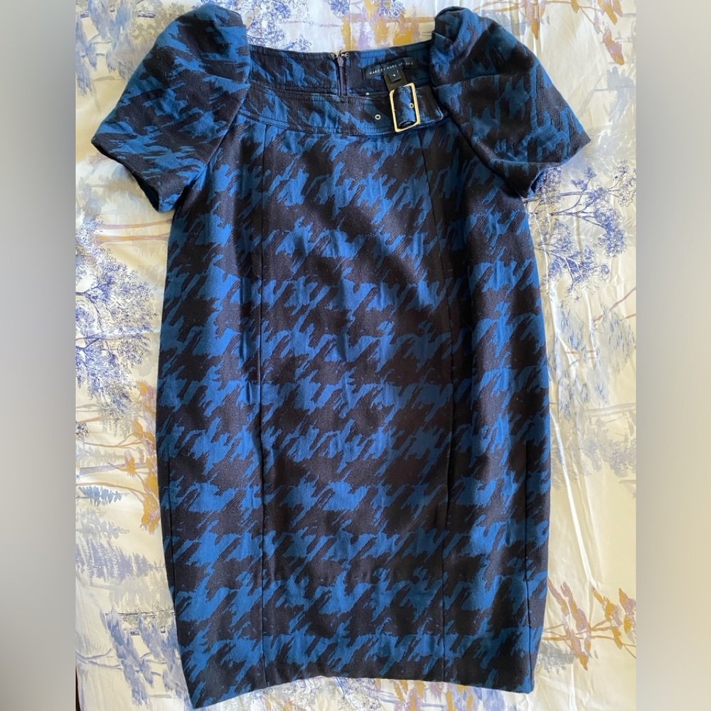 Marc By Marc Jacobs Blue Houndstooth Mini Dress